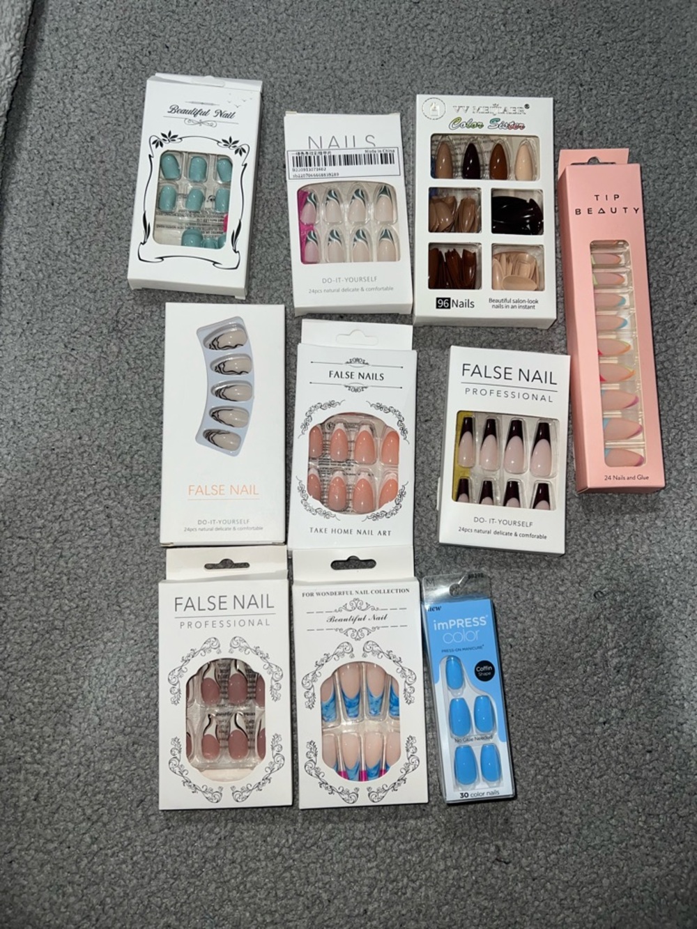 Assorted False Nail Sets - Mixed Colors